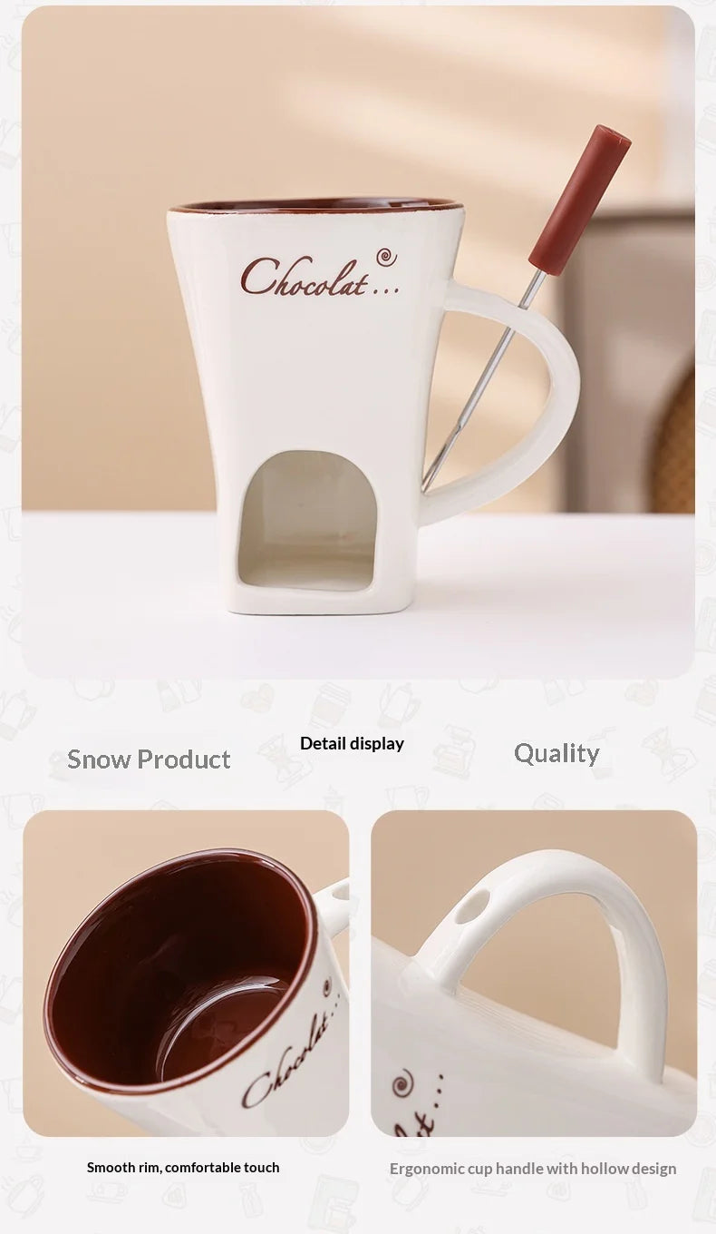 Chocolate Melting Fondue Mug with Fork