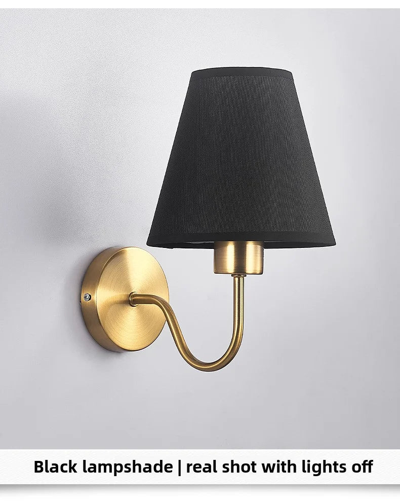 Modern Fabric Wall Lamp – Bedside Sconce for Bedroom, Hallway & Stairs.