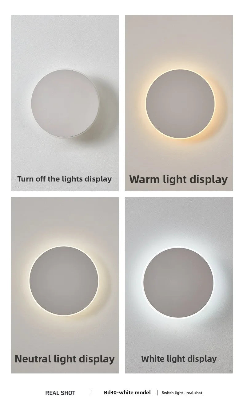 Round LED Wall Light Waterproof – Outdoor Wall Lamp for Corridor, Entrance & Porch.