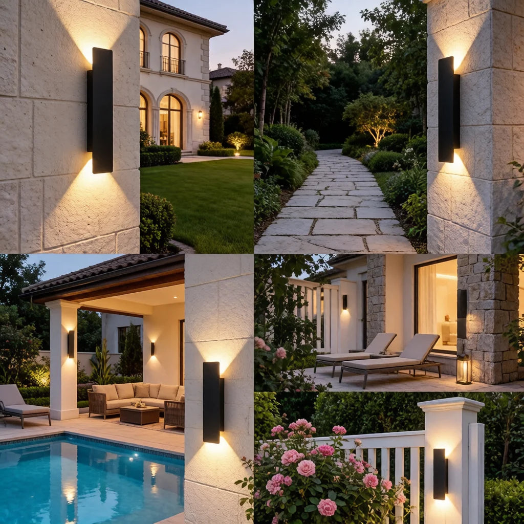 LED Outdoor Wall Lamp – Waterproof Up & Down Light for Courtyard, Corridor & Staircase