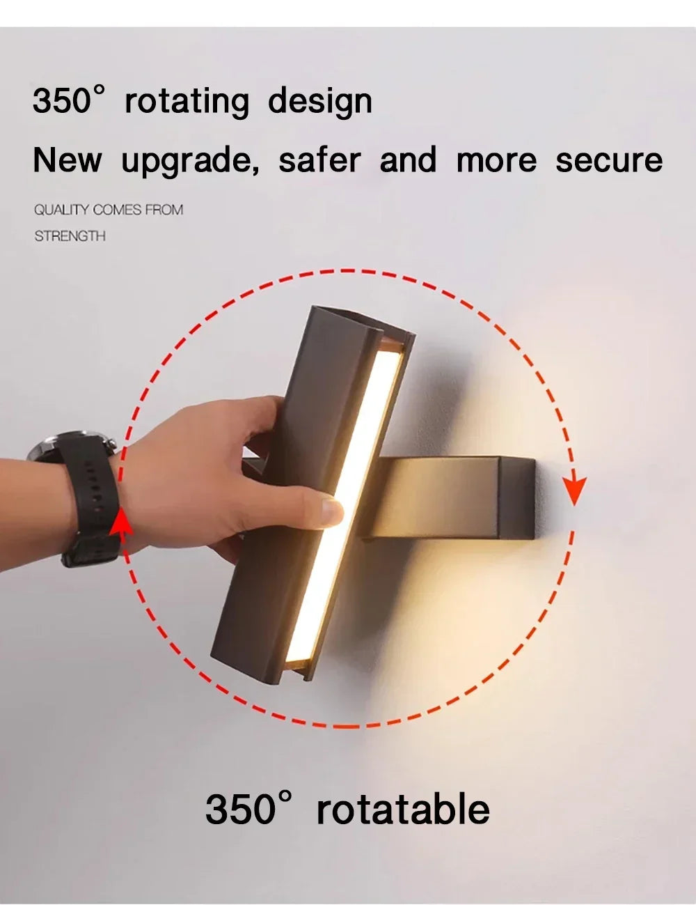 350° Rotatable Indoor LED Wall Sconce