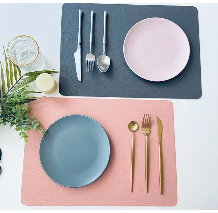 Water & Oil-Proof - Double Layer Leather Table Mat