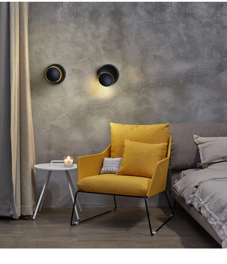 LED Modern Wall Lamp - 350° Rotatable Wall Sconce for Bedside, Corridor & Garden.