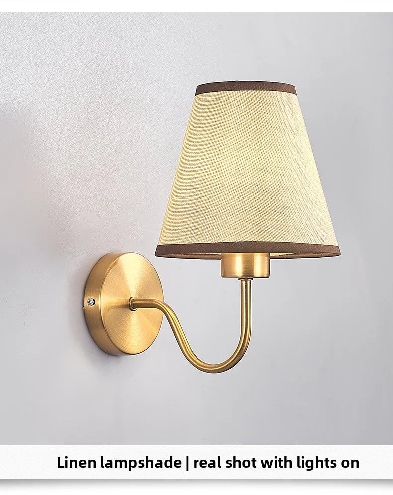 Modern Fabric Wall Lamp – Bedside Sconce for Bedroom, Hallway & Stairs.