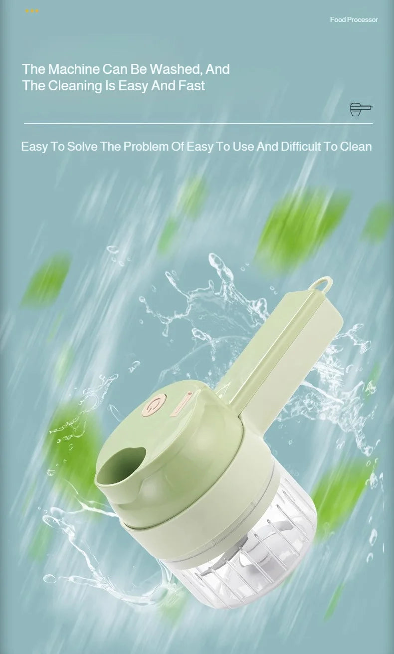 Electric Vegetable Cutter 4-in-1 Wireless Food Chopper