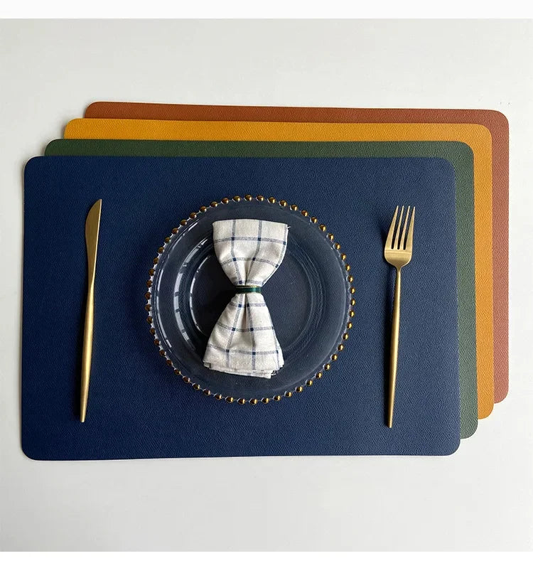 Water & Oil-Proof - Double Layer Leather Table Mat