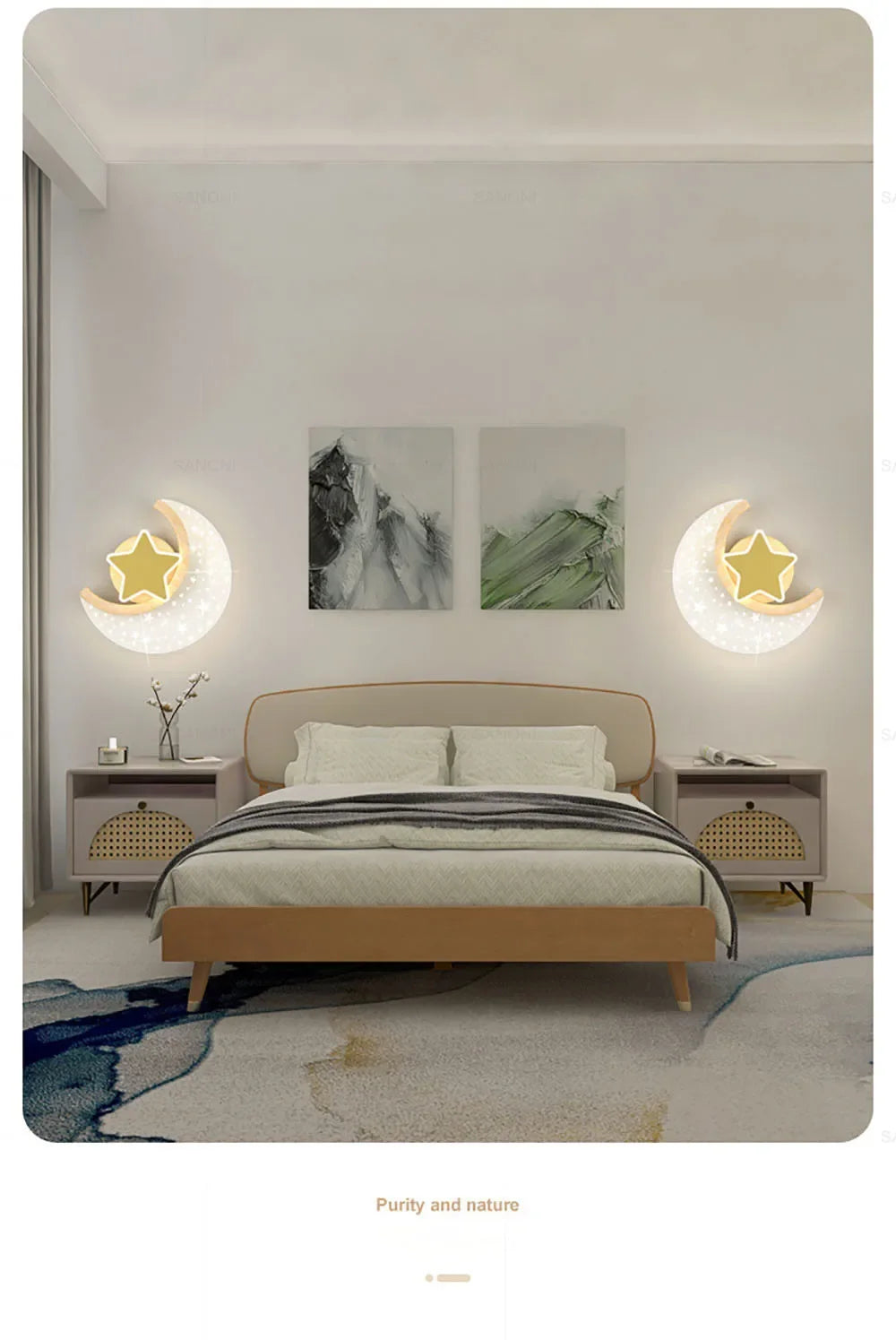 LED Moon Wall Lamp – Dimmable Modern Wall Sconce for Bedroom, Living Room & TV Backlight.