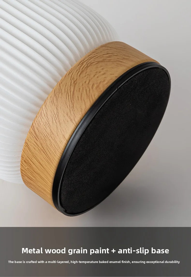 Wood Grain LED Night Light – Rechargeable Wireless Touch Lamp for Bedside & Portable Use.