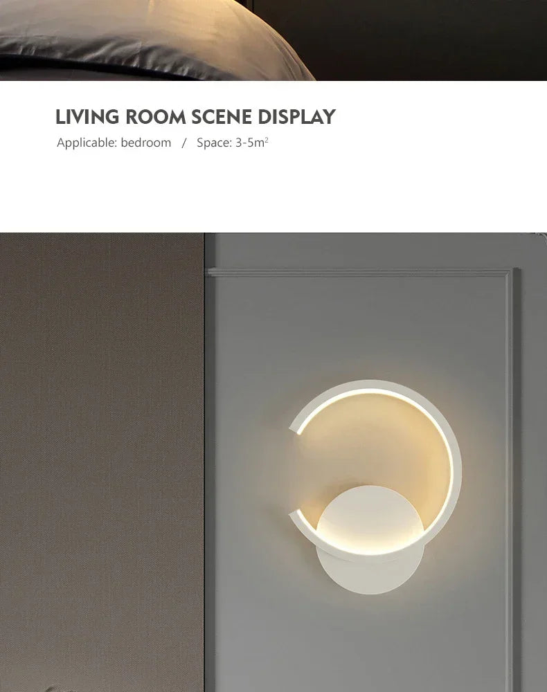 Nordic LED Wall Sconce | Black, White & Gold Accent Light – Ducent Decor,