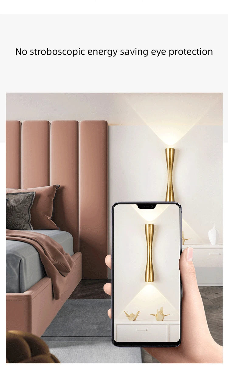 LED Wall Lamp - Waterproof Outdoor Light - Gold Acrylic Sconce for  Garden & Balcony.