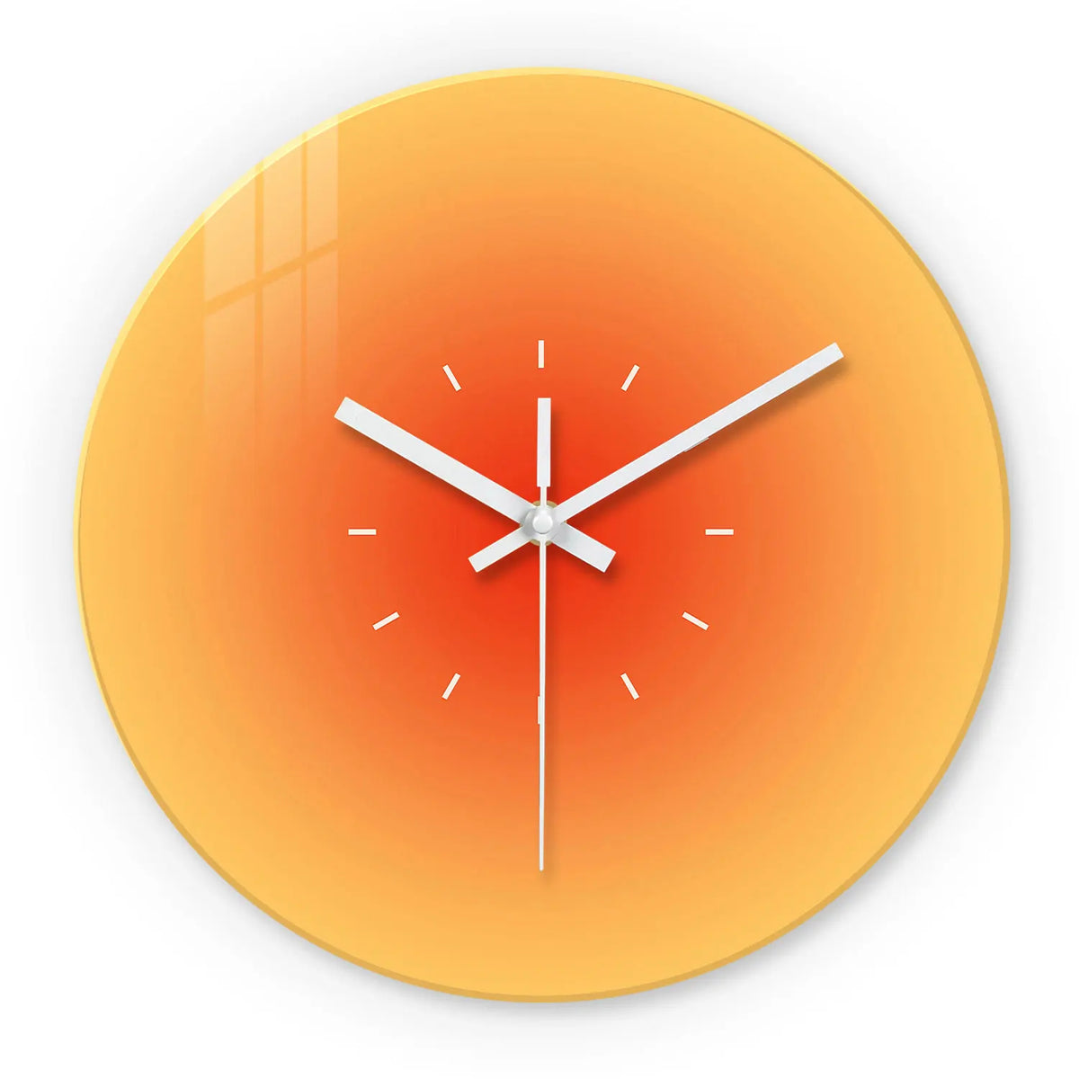 Gradient Solid Color Tempered Glass, Silent Non-Ticking Wall Clock