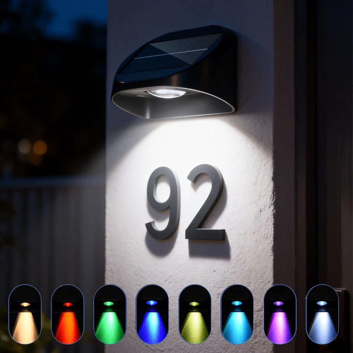 House Number Lamp with Auto On/Off RGB Color Changing