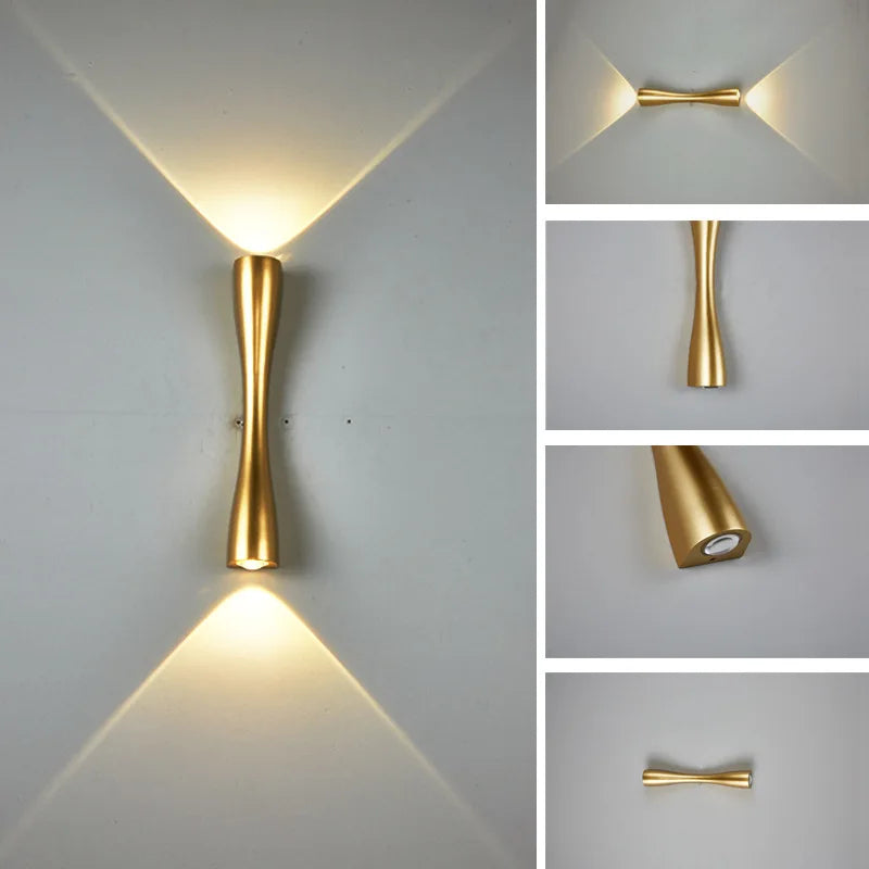 LED Wall Lamp - Waterproof Outdoor Light - Gold Acrylic Sconce for  Garden & Balcony.