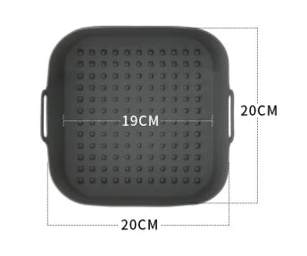 Reusable Silicone Air Fryer Liners – Square Non-Stick Basket Mats, Parchment Paper Replacement.