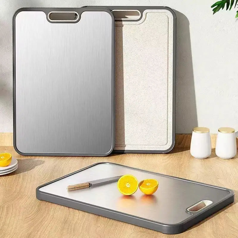 Double-Sided Titanium Cutting Board – Food Grade Wheat Straw PP Chopping Board for Kitchen.