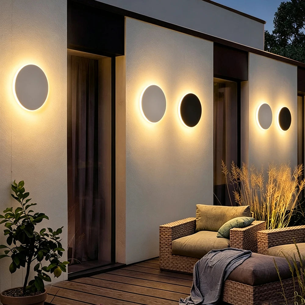 Round LED Wall Light Waterproof – Outdoor Wall Lamp for Corridor, Entrance & Porch.