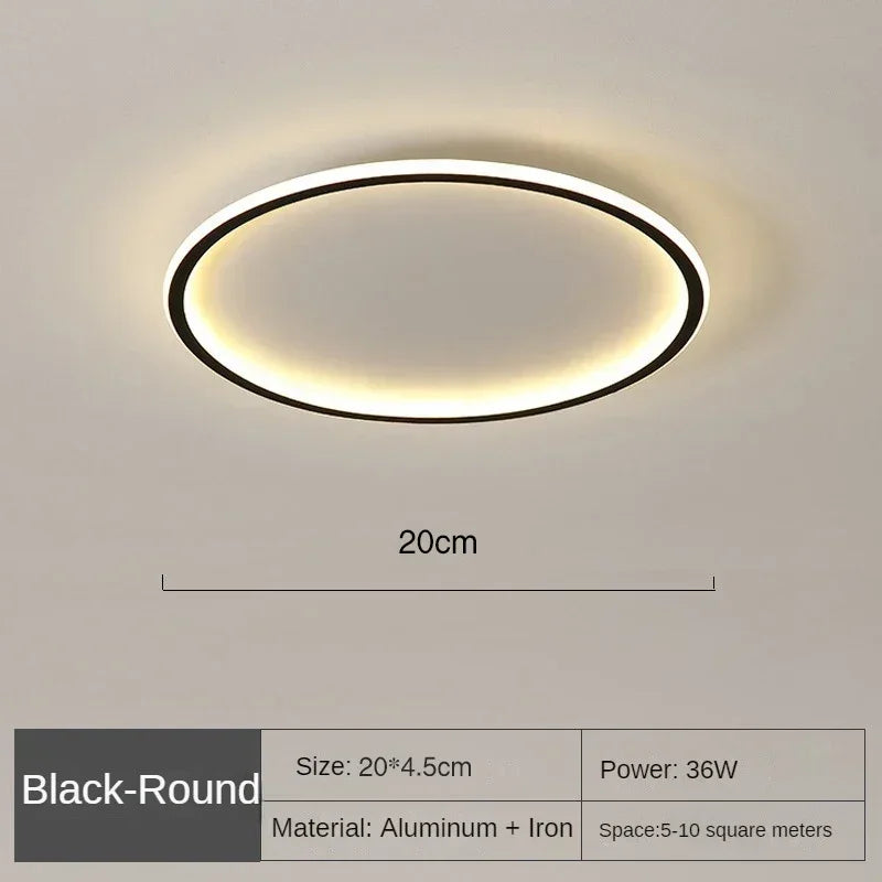 Modern Round LED Ceiling Light with Remote Control | Dimmable Chandelier for Living Room & Bedroom, Warm White/Daylight.