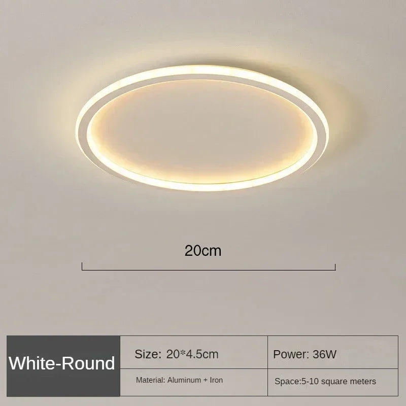 Modern Round LED Ceiling Light with Remote Control | Dimmable Chandelier for Living Room & Bedroom, Warm White/Daylight.