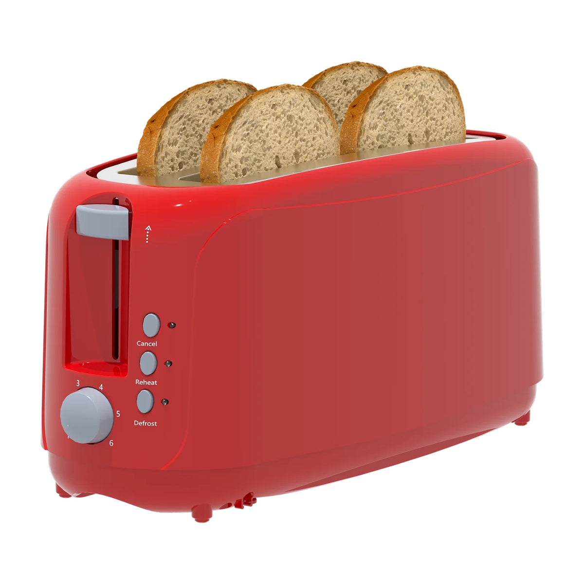 Extra Long Slot 4 Slice Toaster with 6 Shade Settings