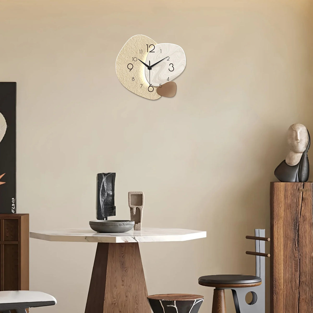 Silent Quartz Wall Clock, Japan Style Geometric Design