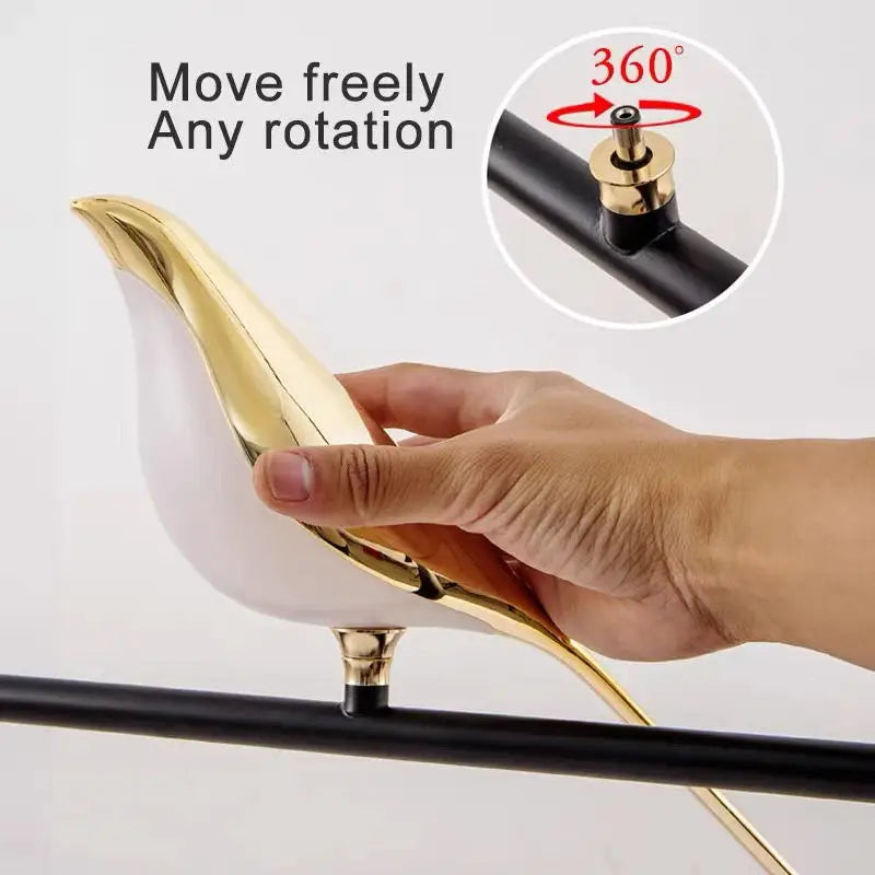 Magpie Bird Wall Lamp - LED Rotatable Sconce for Bedroom, Living Room, Kitchen.