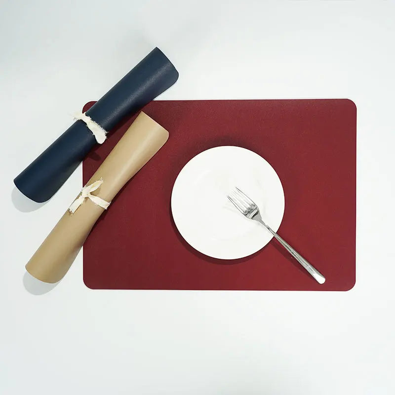 Water & Oil-Proof - Double Layer Leather Table Mat