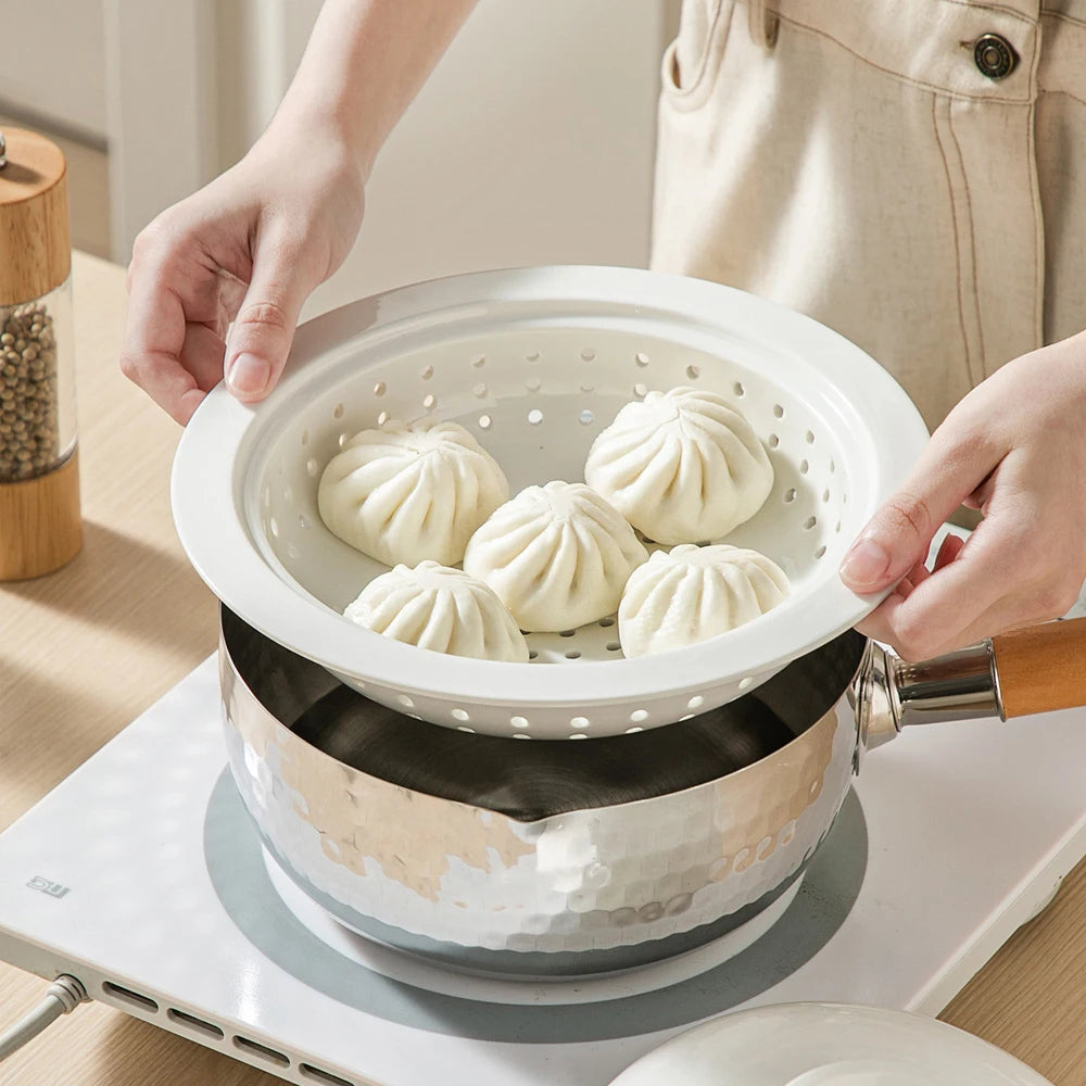 Perforated Porcelain Steaming - Steamer Bowl with Lid