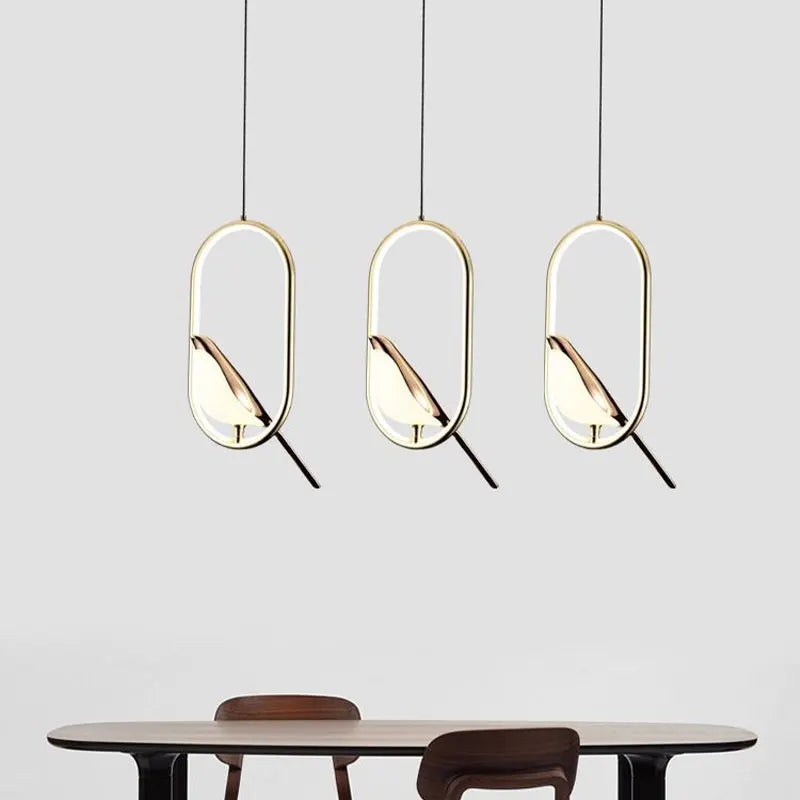 Modern Bird LED Pendant Light – Rotatable Hanging Ceiling Lamp for Bedroom, Dining Room & Kitchen.