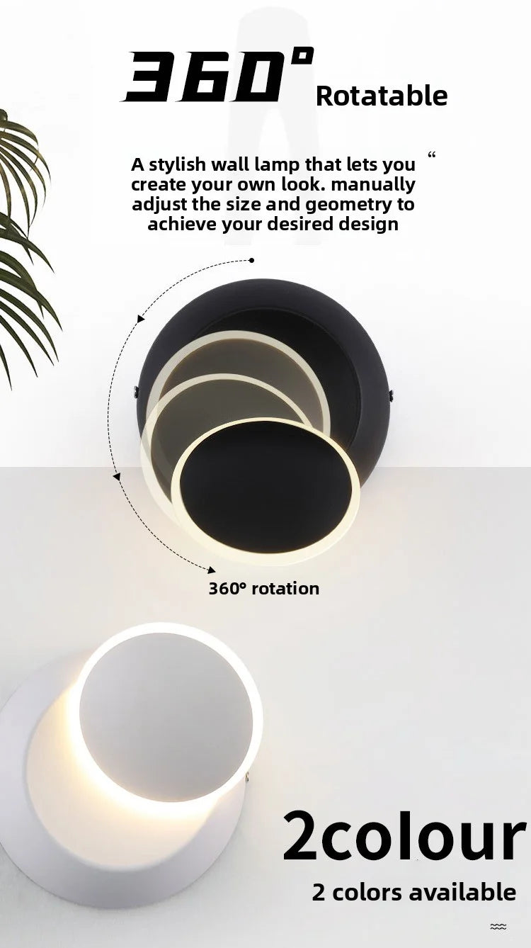 350° Rotatable LED Wall Lamp – Adjustable Reading Light for Bedroom, Stairs & Home and Office.