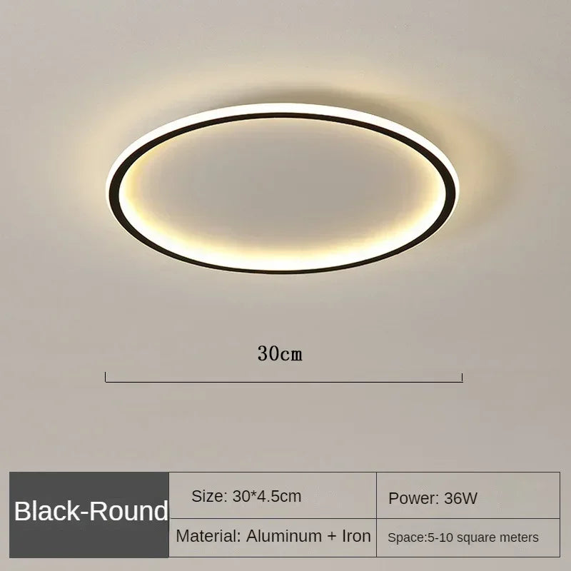 Modern Round LED Ceiling Light with Remote Control | Dimmable Chandelier for Living Room & Bedroom, Warm White/Daylight.