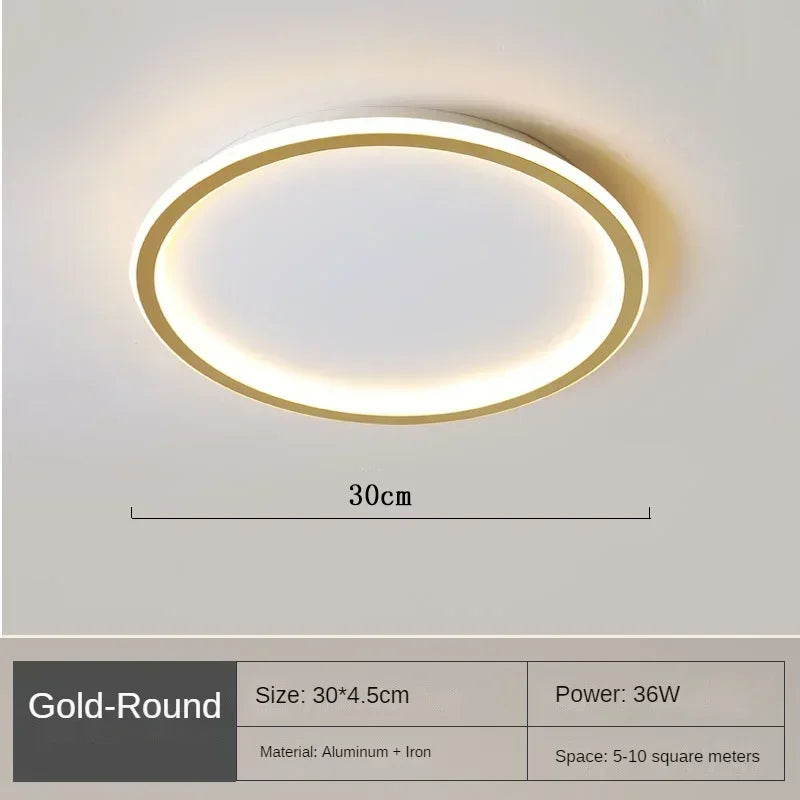 Modern Round LED Ceiling Light with Remote Control | Dimmable Chandelier for Living Room & Bedroom, Warm White/Daylight.