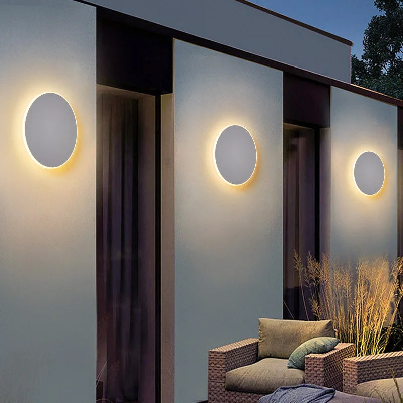 Round LED Wall Light Waterproof – Outdoor Wall Lamp for Corridor, Entrance & Porch.