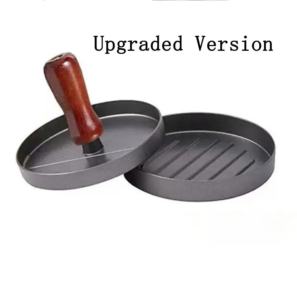 Aluminum Burger Press – Hamburger Patty Maker with Grid Molds for BBQ & Grill. with 100 pcs patty papers.