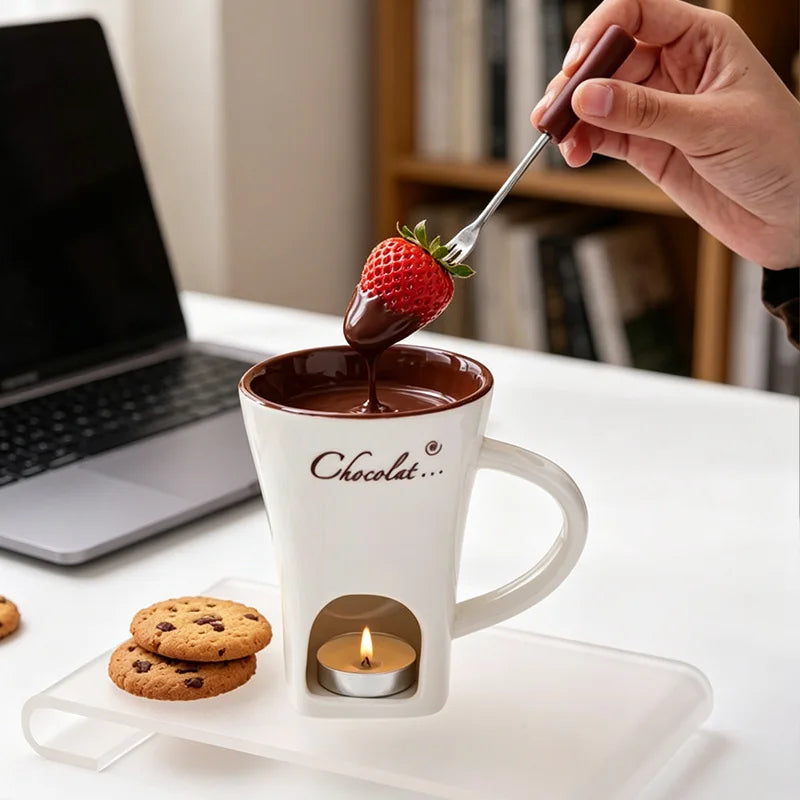 Chocolate Melting Fondue Mug with Fork
