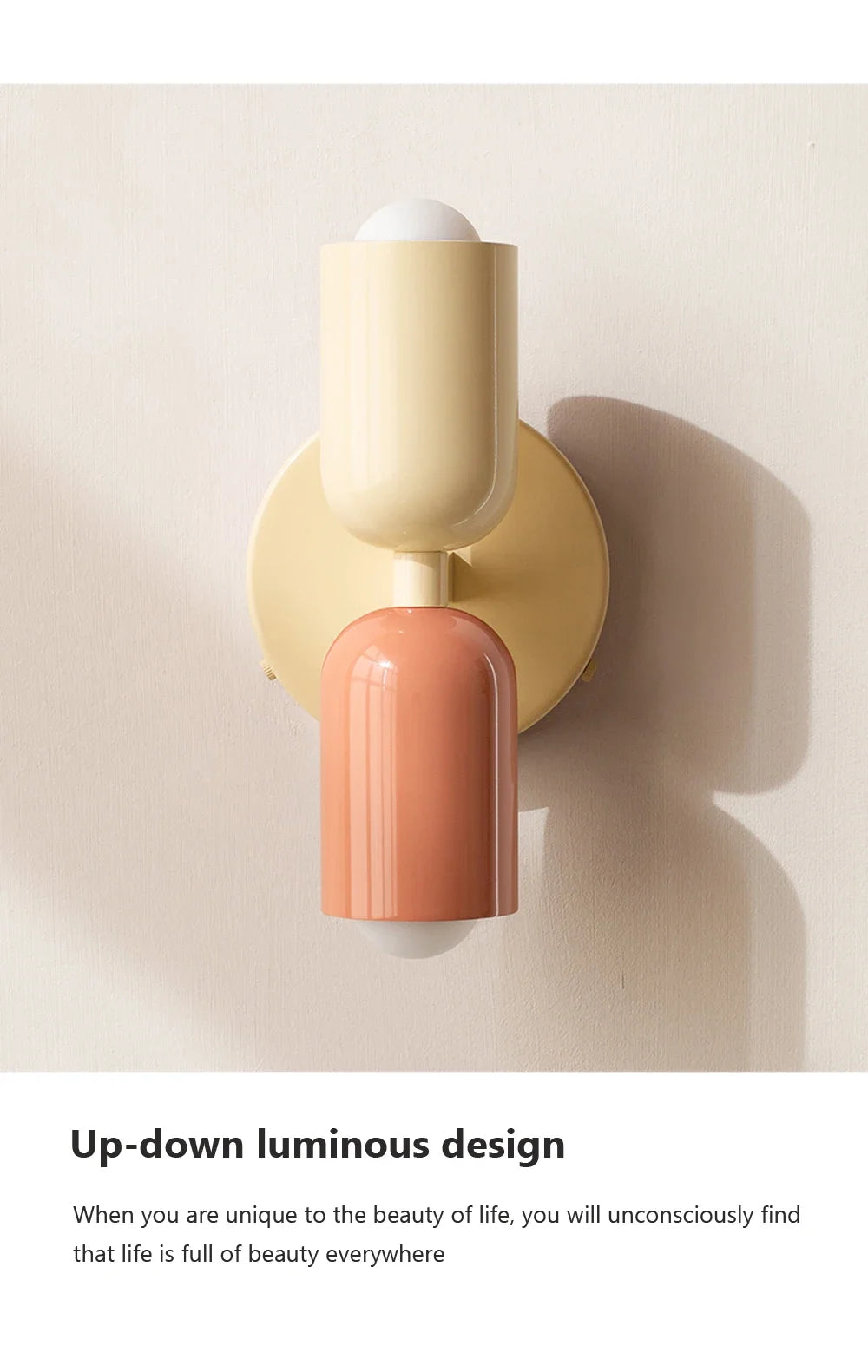 Nordic Macaron LED Wall Lamp – Colorful Double-Head Sconce for Bedroom & Children's Room.