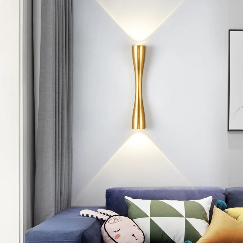 LED Wall Lamp - Waterproof Outdoor Light - Gold Acrylic Sconce for  Garden & Balcony.