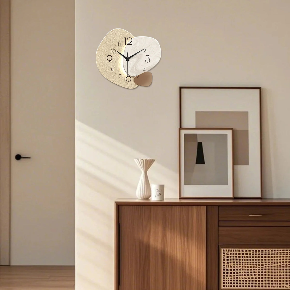 Silent Quartz Wall Clock, Japan Style Geometric Design