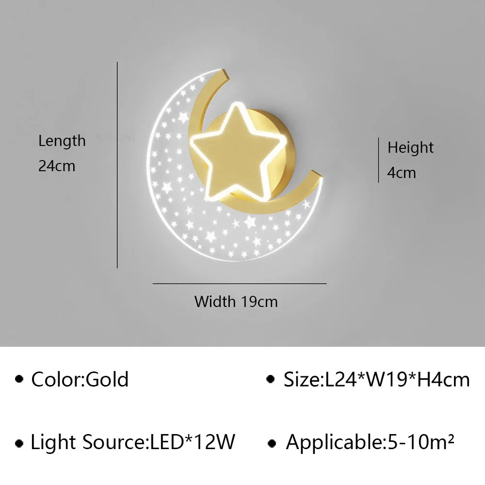LED Moon Wall Lamp – Dimmable Modern Wall Sconce for Bedroom, Living Room & TV Backlight.