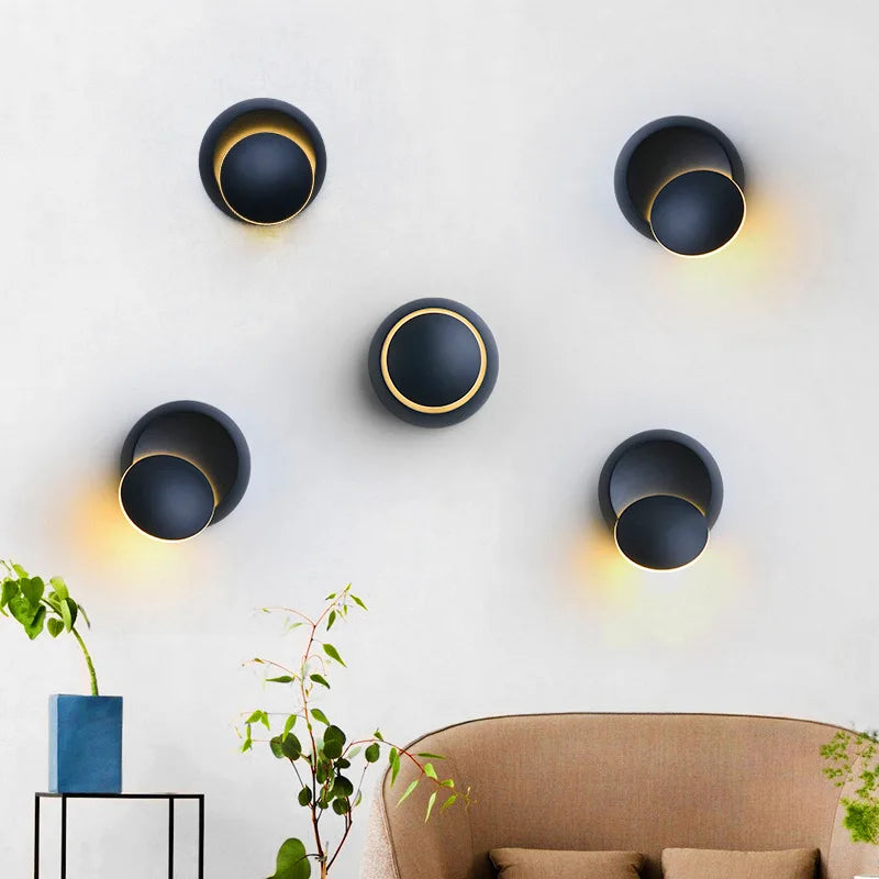 LED Modern Wall Lamp - 350° Rotatable Wall Sconce for Bedside, Corridor & Garden.