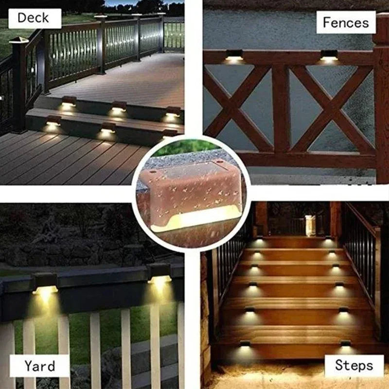 4-Pack Solar LED Garden Lights | For Outdoor Deck & Stair