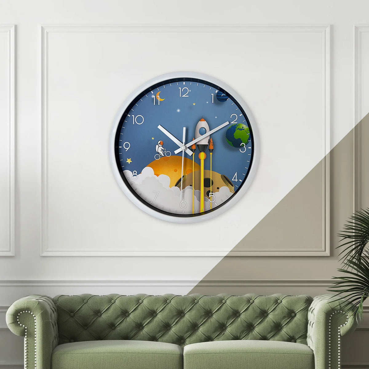 Cartoon Astronaut Wall Clock by Ducent Decor