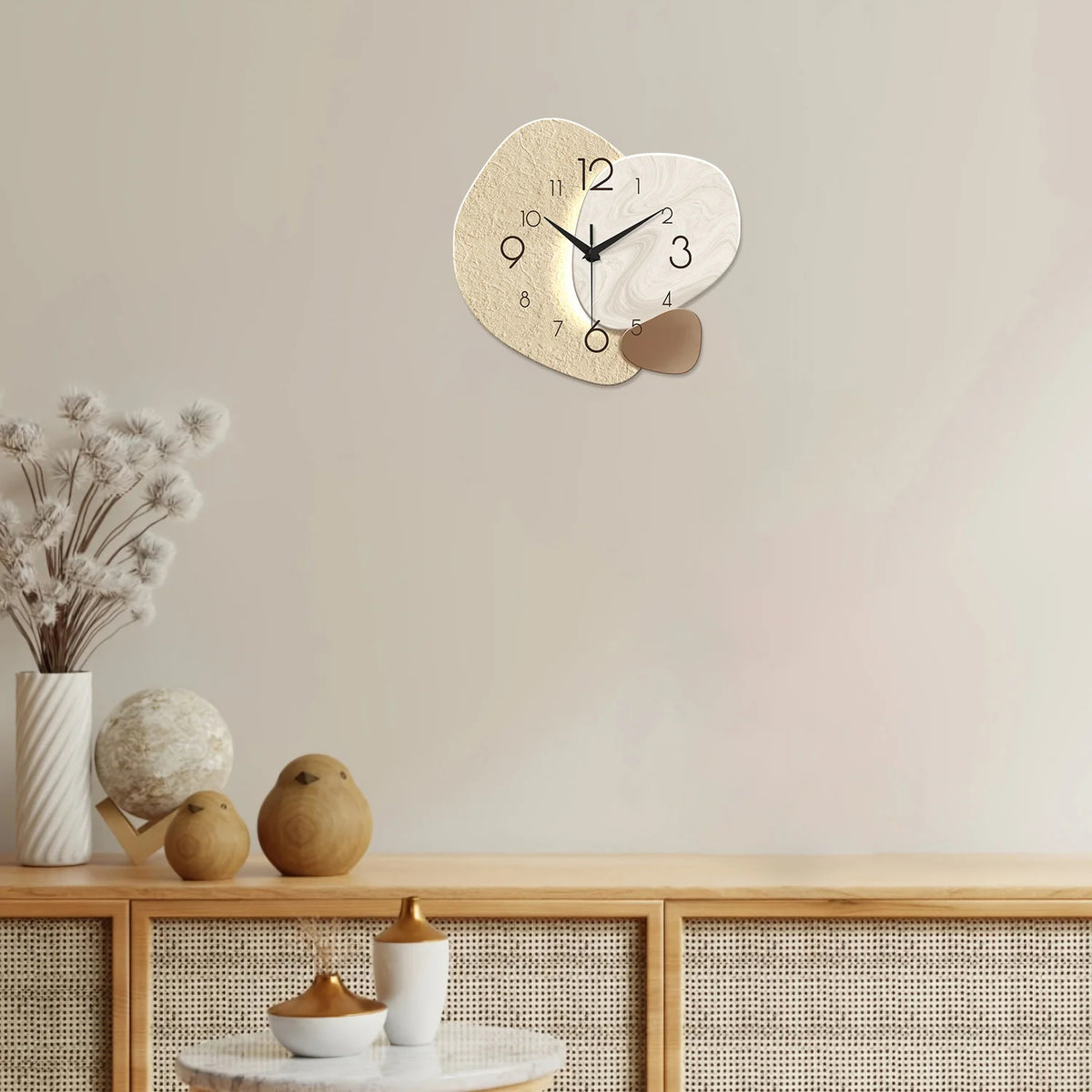 Silent Quartz Wall Clock, Japan Style Geometric Design