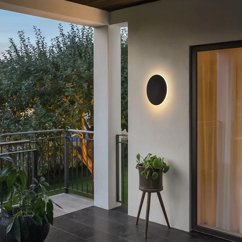 Round LED Wall Light Waterproof – Outdoor Wall Lamp for Corridor, Entrance & Porch.
