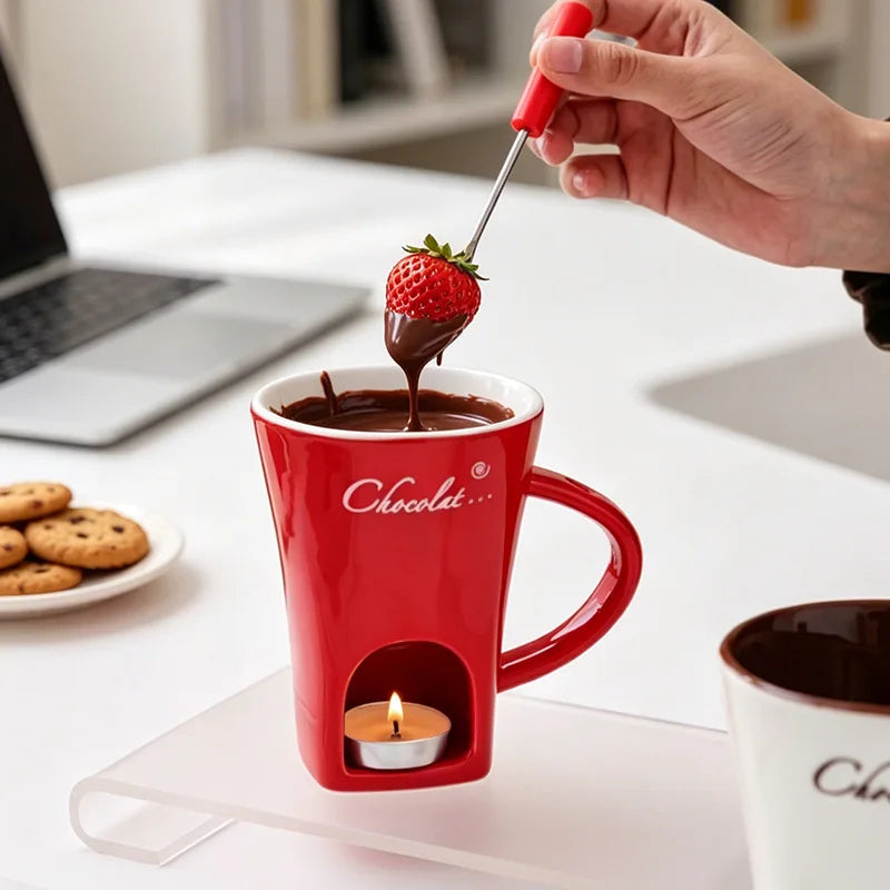 Chocolate Melting Fondue Mug with Fork