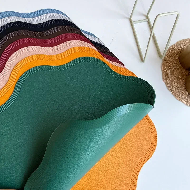 Leather Flower Shape Table Decoration Mat