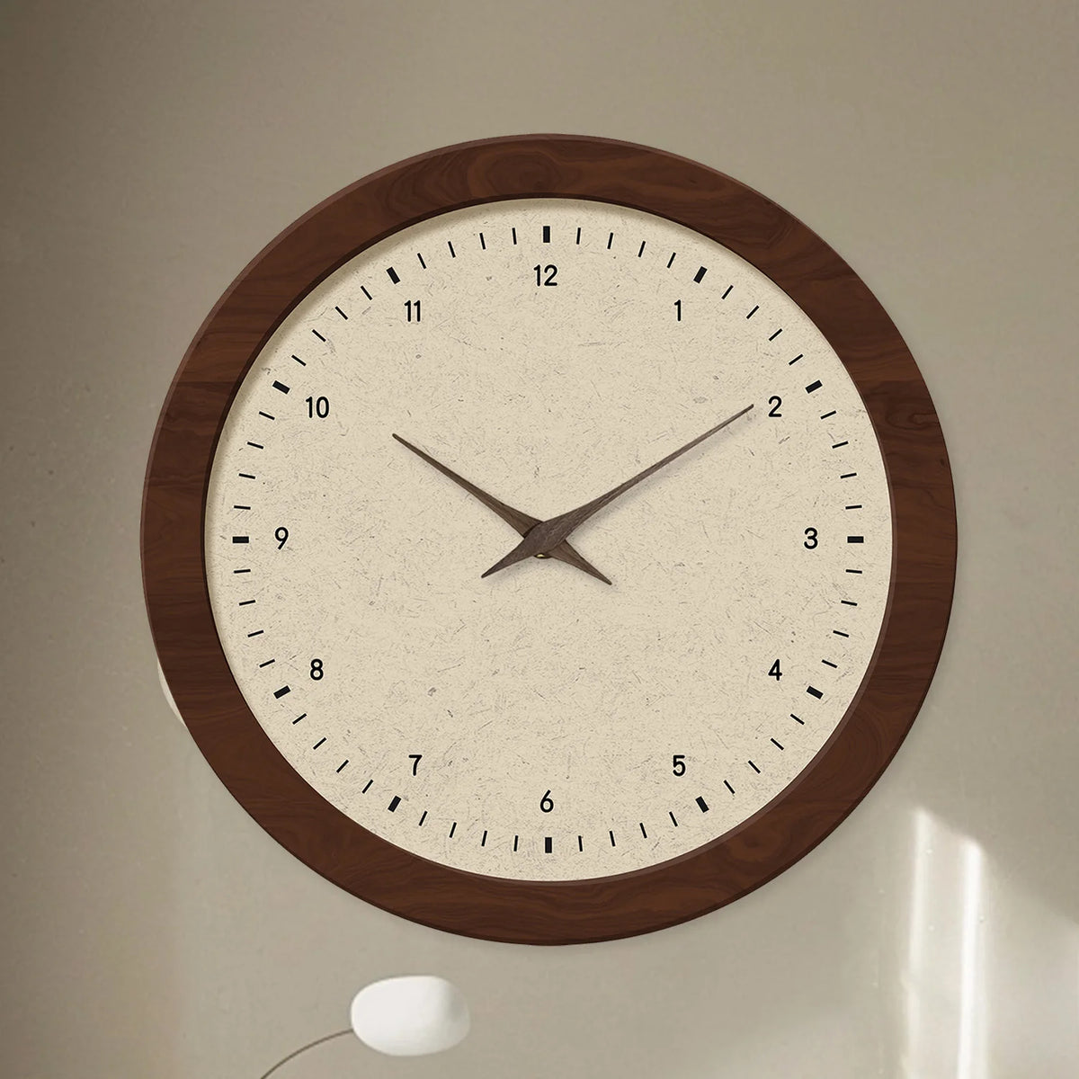 French Ancient Style Crystal Porcelain Round Wooden Wall Clock