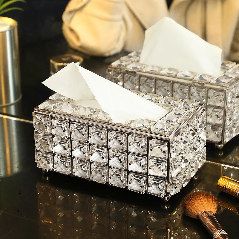 Luxury Crystal Tissue Box Cover - Ducent Decor