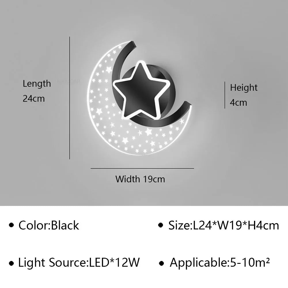 LED Moon Wall Lamp – Dimmable Modern Wall Sconce for Bedroom, Living Room & TV Backlight.