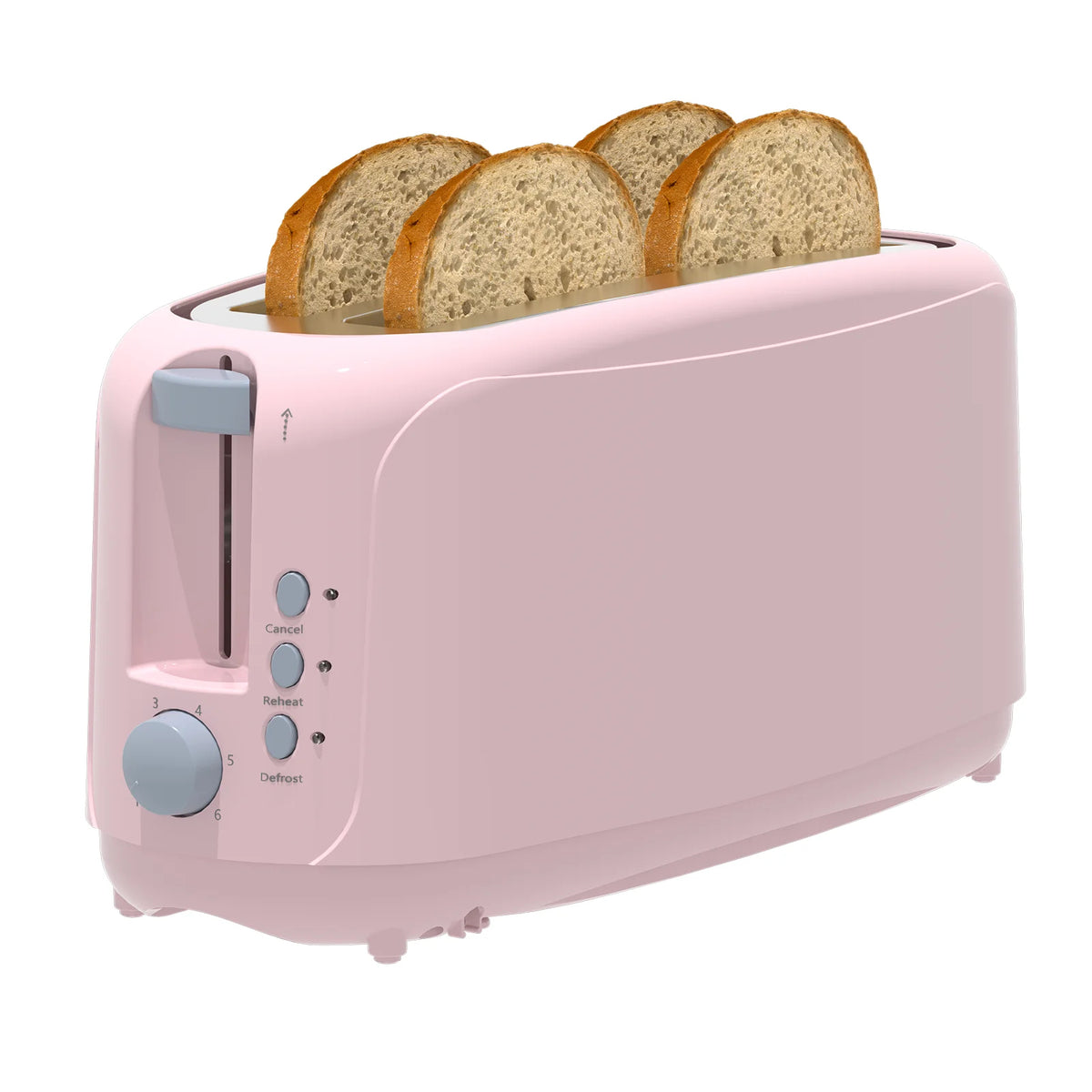 Extra Long Slot 4 Slice Toaster with 6 Shade Settings