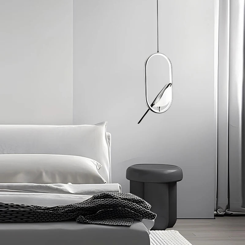 Modern Bird LED Pendant Light – Rotatable Hanging Ceiling Lamp for Bedroom, Dining Room & Kitchen.